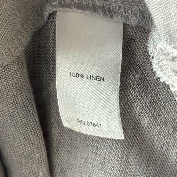 J. Jill Love Linen V Neck Micro-Pleat Tunic Lagonlook Oversize Top Women Gray - Picture 7 of 8